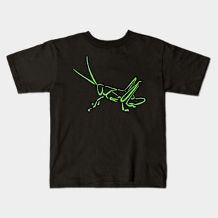 Green Grasshopper bug cricket Kids T-Shirt